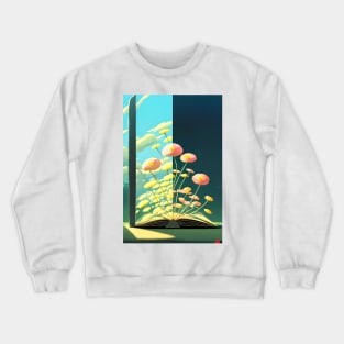 flowers growing from book Crewneck Sweatshirt